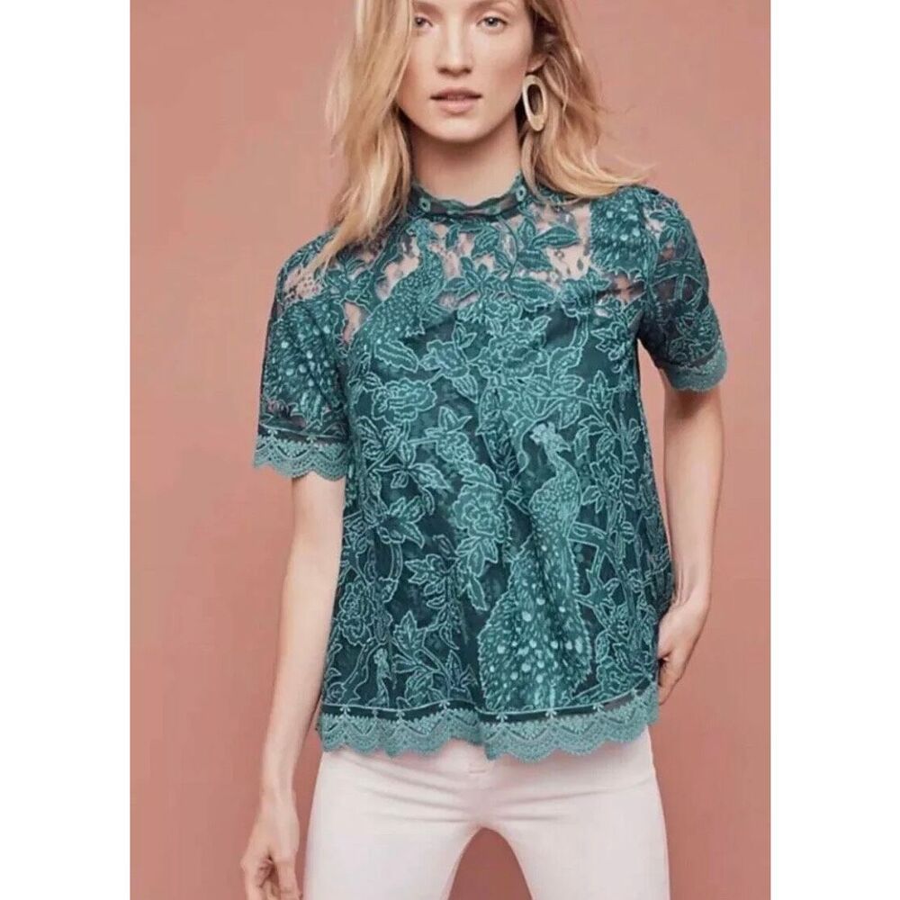 Anthropologie lace meadows blouse by HD in Paris Size 8
